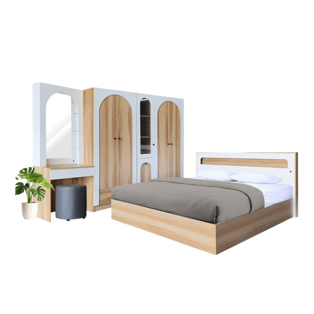 ชุดห้องนอน 6 ฟุต WISDOM DESIGN FURNITURE รุ่น ARISTA 10 สี แอช/ขาว_5